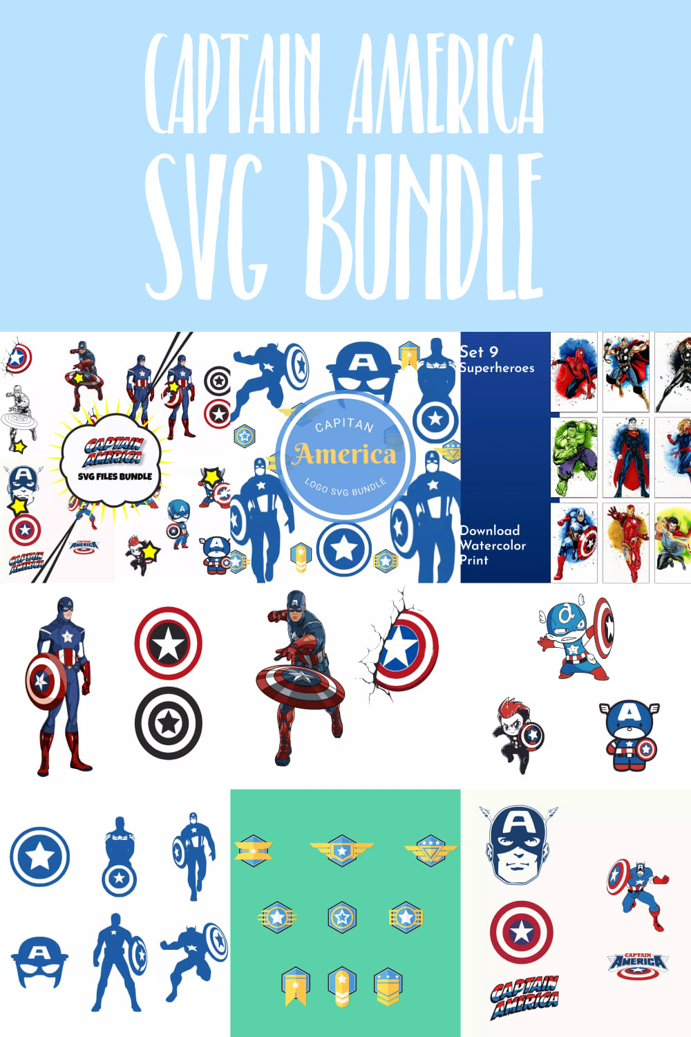 Captain America SVG Bundle - Pinterest.