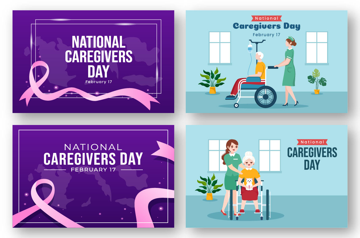 Cartoon National Caregivers Day Illustration preview image.