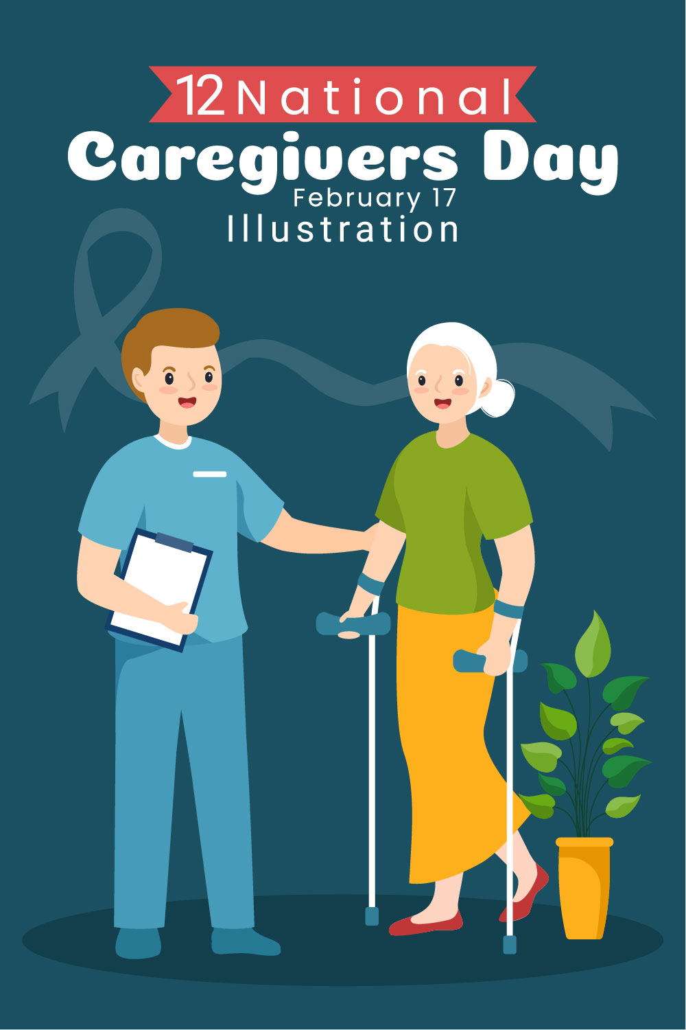 Caregivers Day Graphics Design pinterest image.