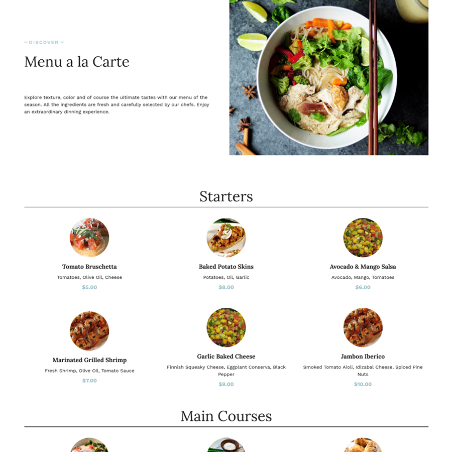 An Image of an Irresistible Restaurant WordPress Theme Page.