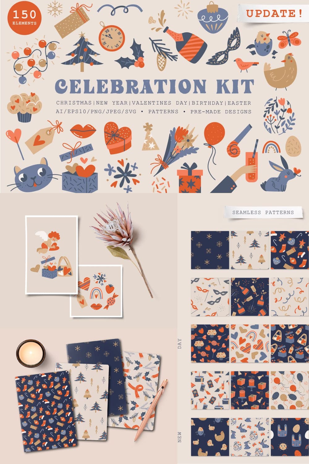 Celebration kit | Vector collection - pinterest image preview.