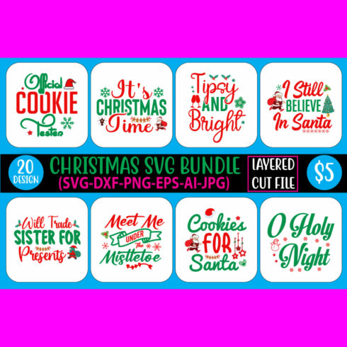 Christmas SVG Bundle Design cover image.