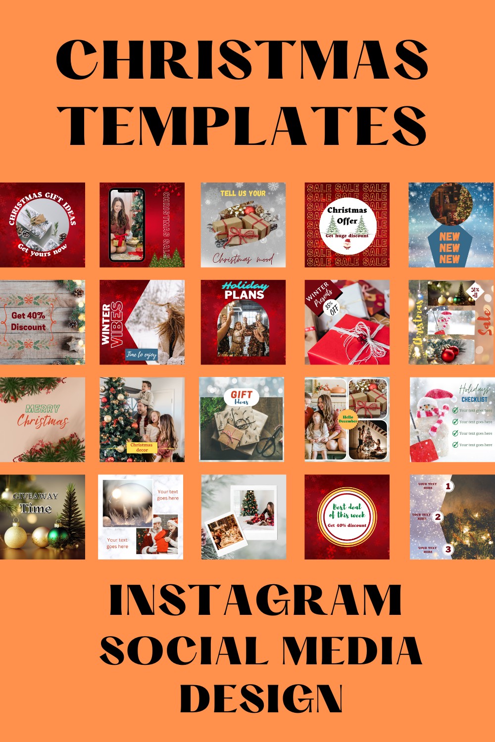 Christmas Instagram Social Media Design pinterest image.