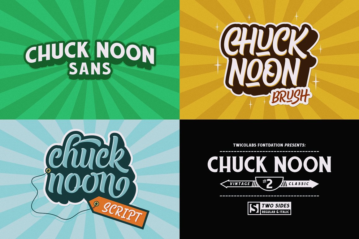 A set of gorgeous Chuck Noon Family font covers.