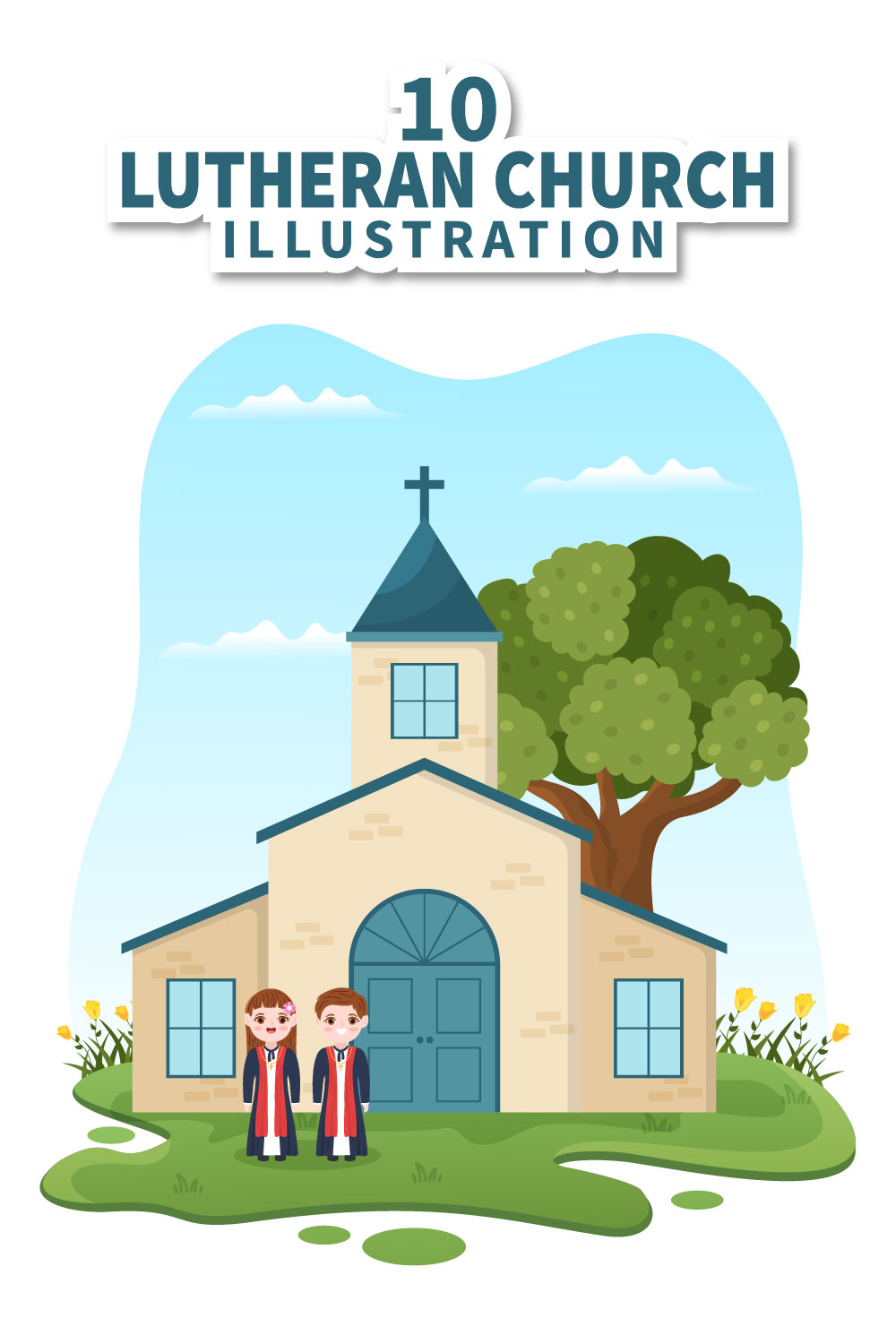 Lutheran Church and Pastor Graphics Design pinterest image.