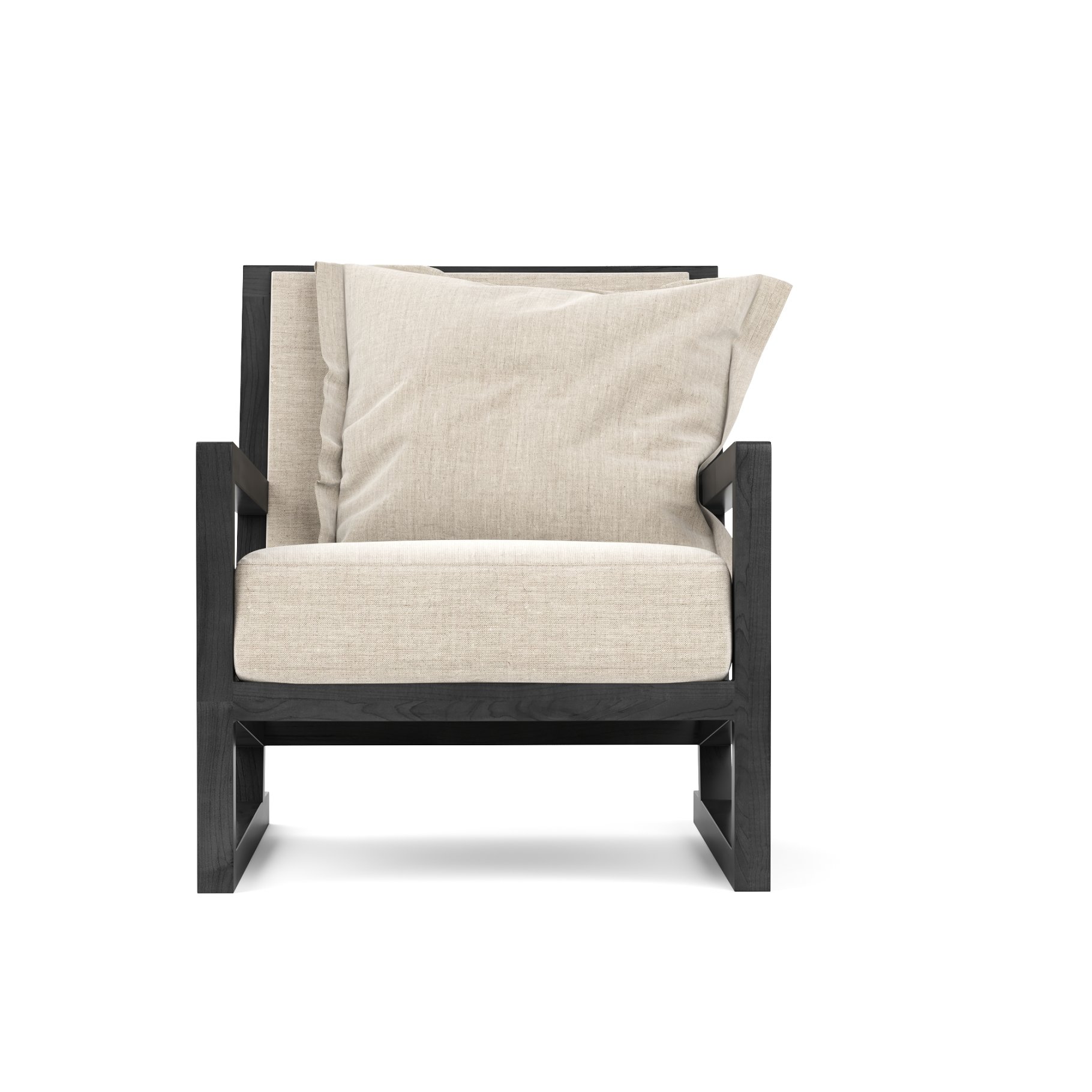 Rendering of a beautiful 3d model armchair front view