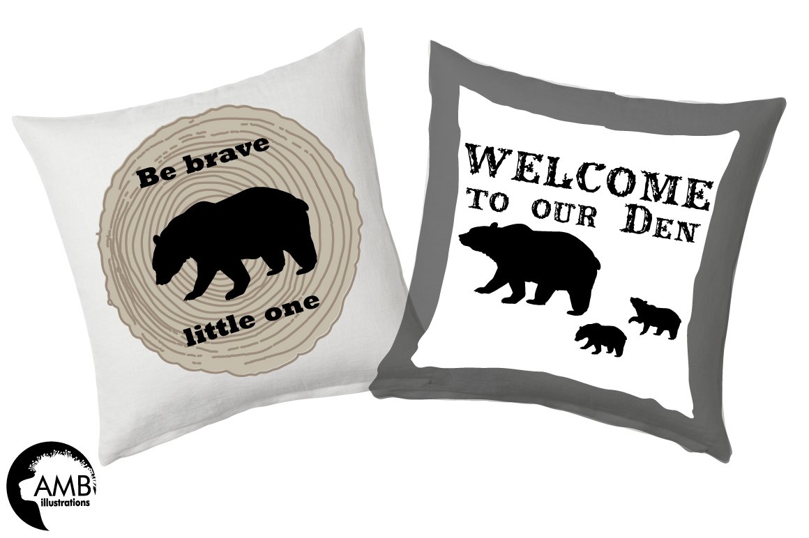 Decorate light pillow with bear illustrations.