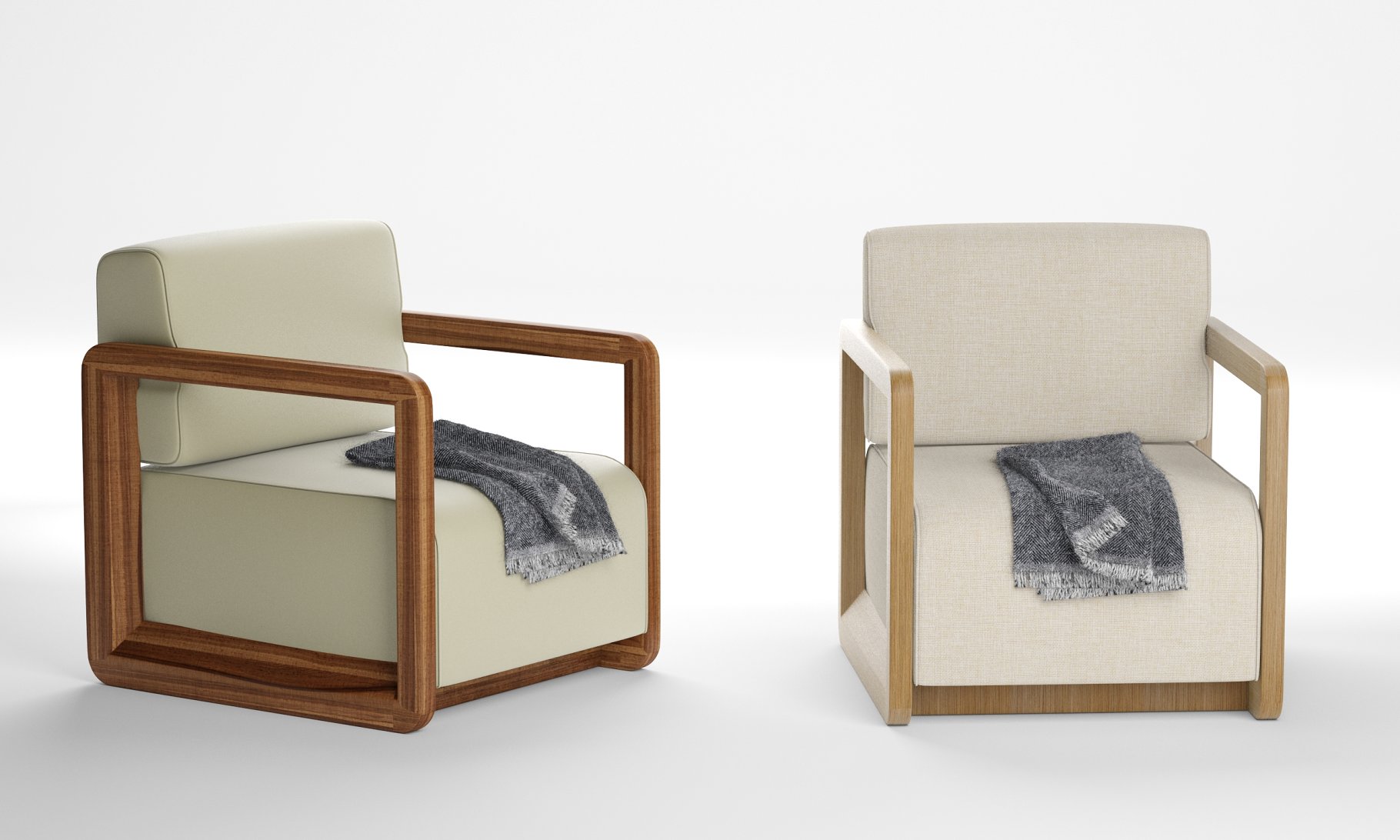 Rendering of an irresistible 3d model of an upholstered chair