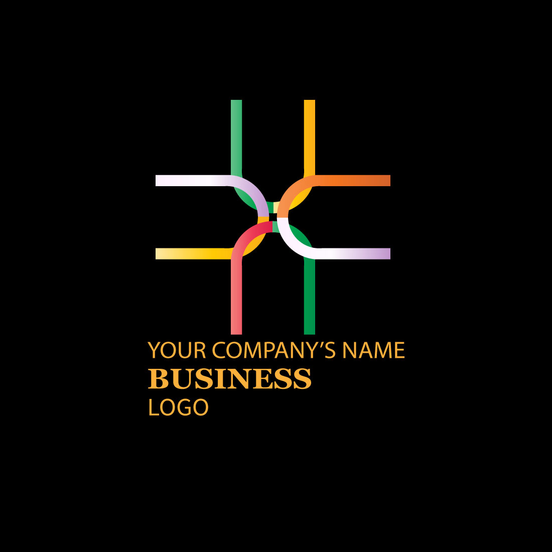 Colorful Gradient Geometric Shape Logo Design Vector main cover.