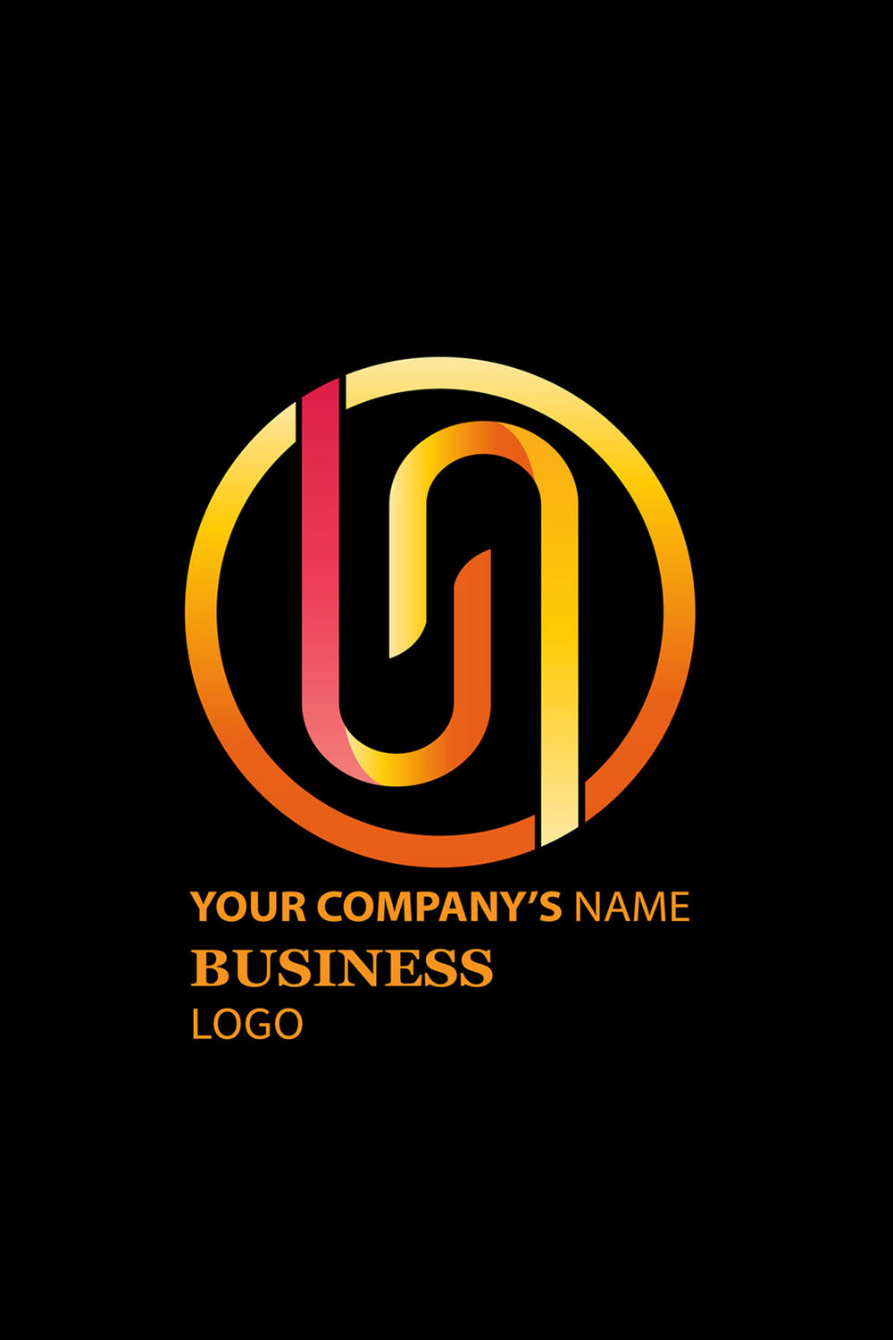 Colorful N Letter Logo Design Inside a Circle pinterest image.