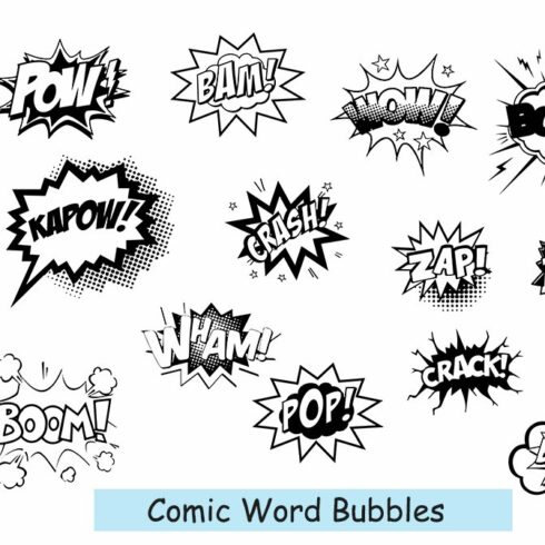 Comic Word Bubbles SVG PNG JPG Silhouettes Sublimation.
