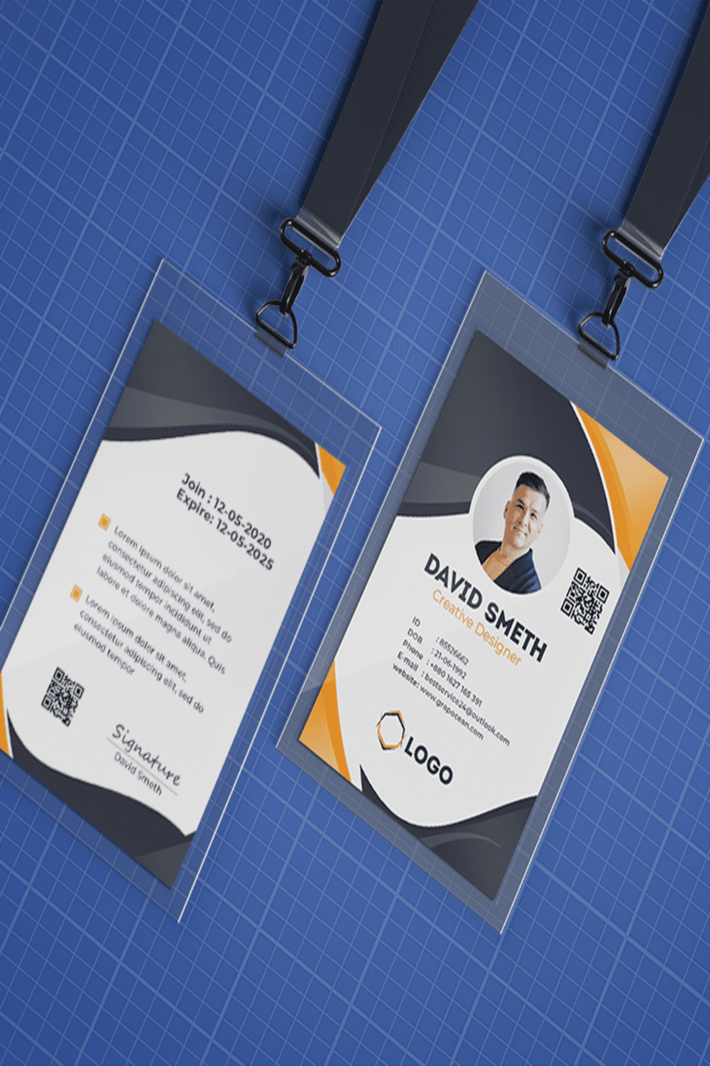 Corporate ID Card Badge for Business pinterest image.