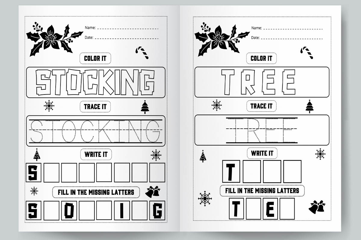 Stocking tree template.