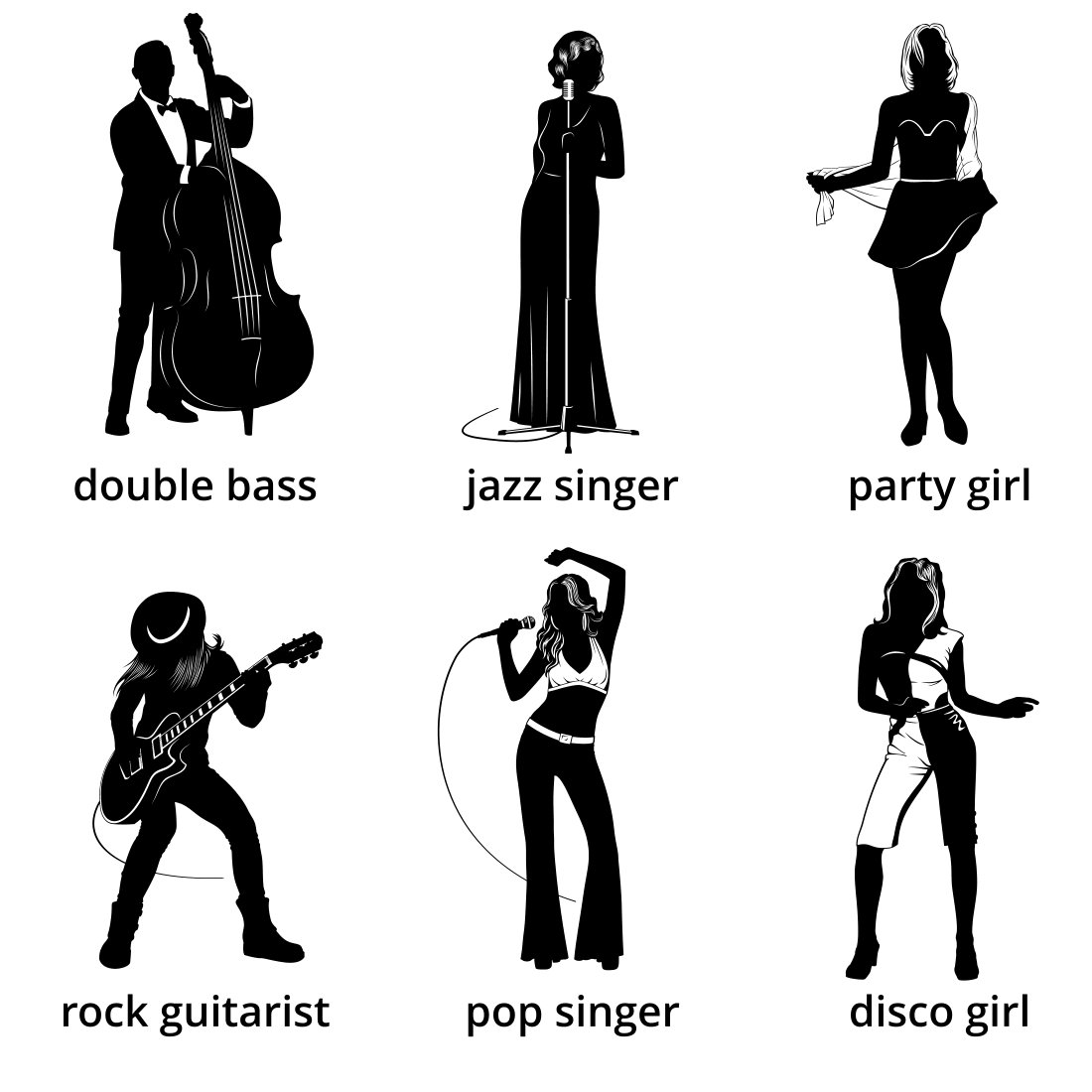 Girl Silhouettes Music SVG Design cover image.