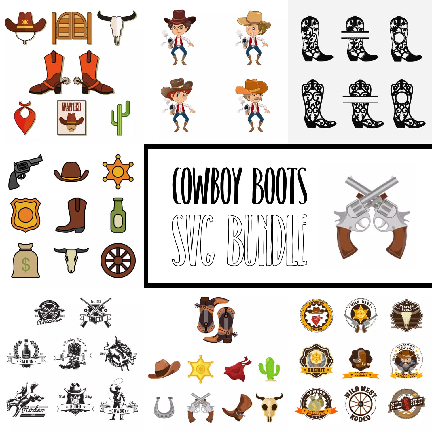 Cowboy Boots SVG Bundle.