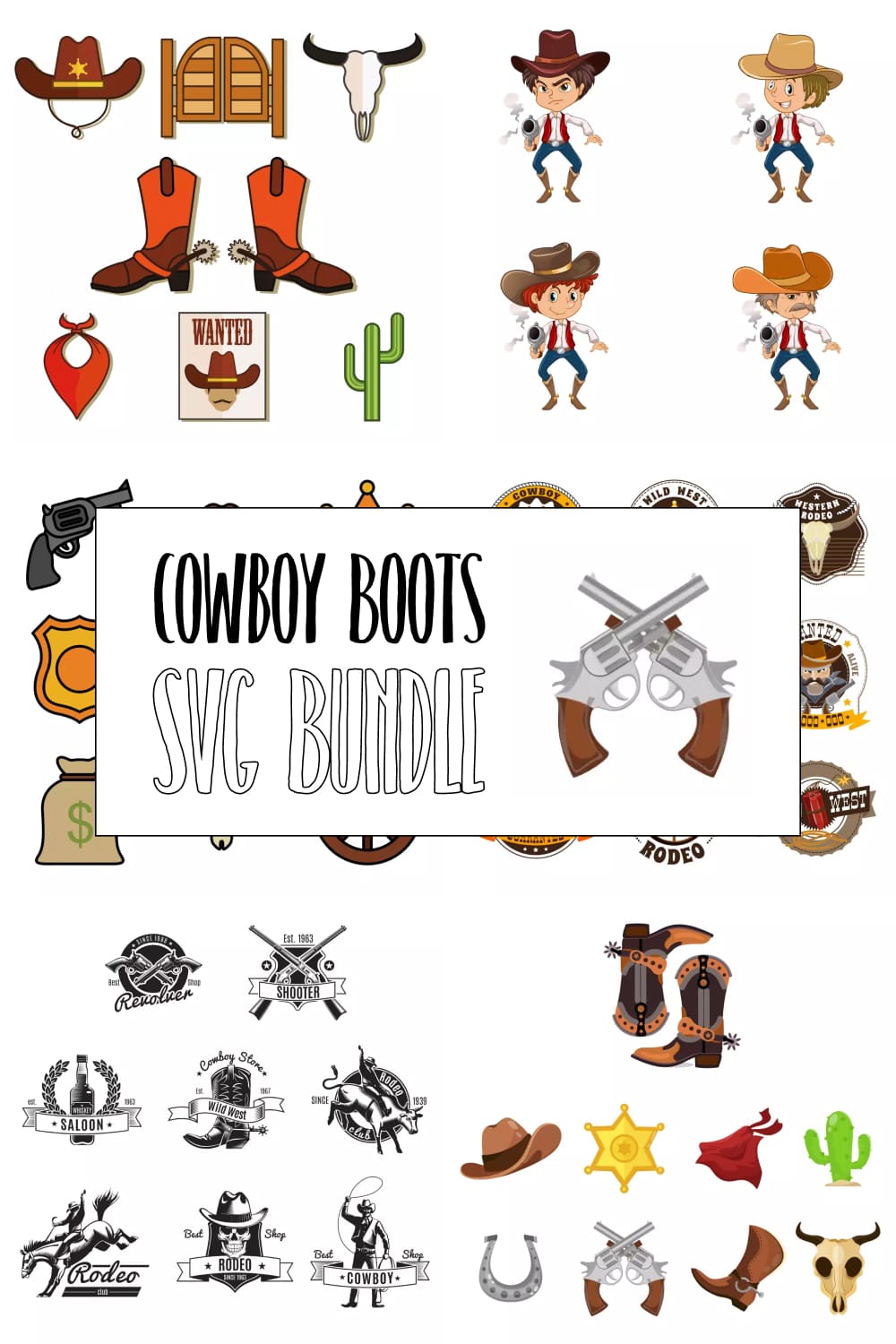 Cowboy Boots SVG Bundle - Pinterest.