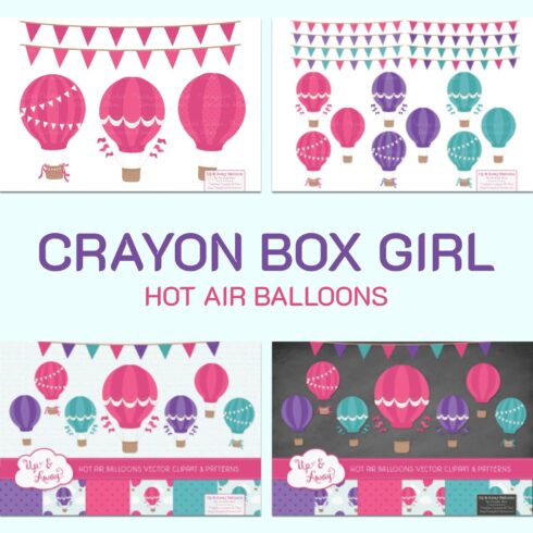Crayon Box Girl Hot Air Balloons.