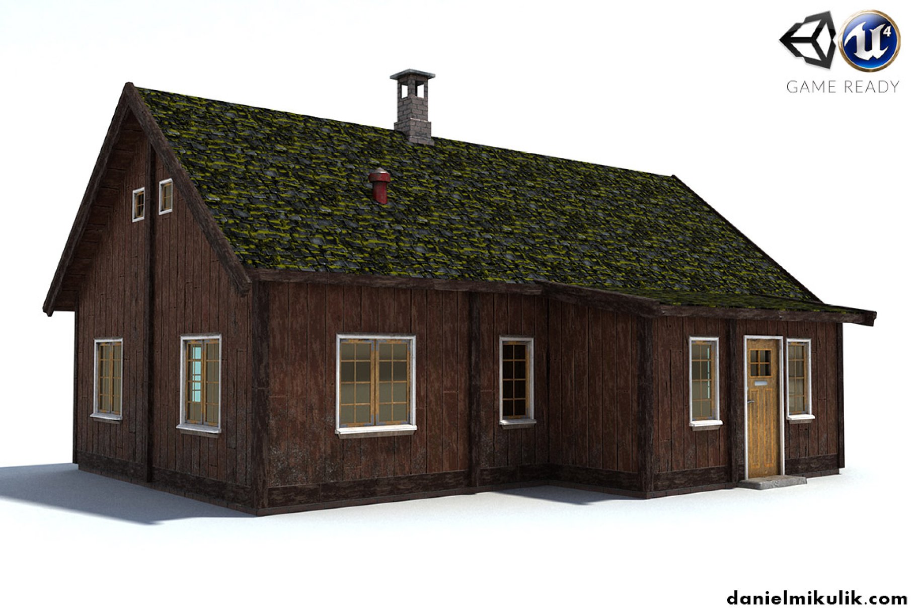 Main preview of old house low poly.
