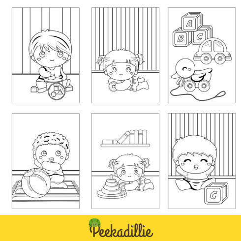 Baby and Toys Coloring Pages Design - MasterBundles