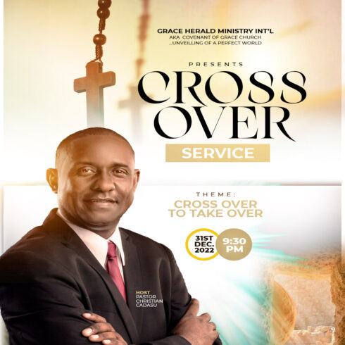 Cross Over Christmas Church Flyer main cover.