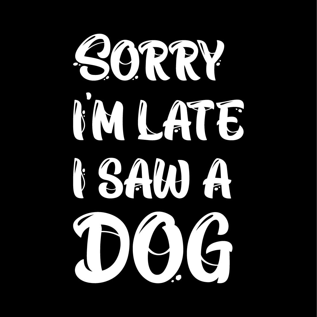 Stylish dog lettering on a black background.