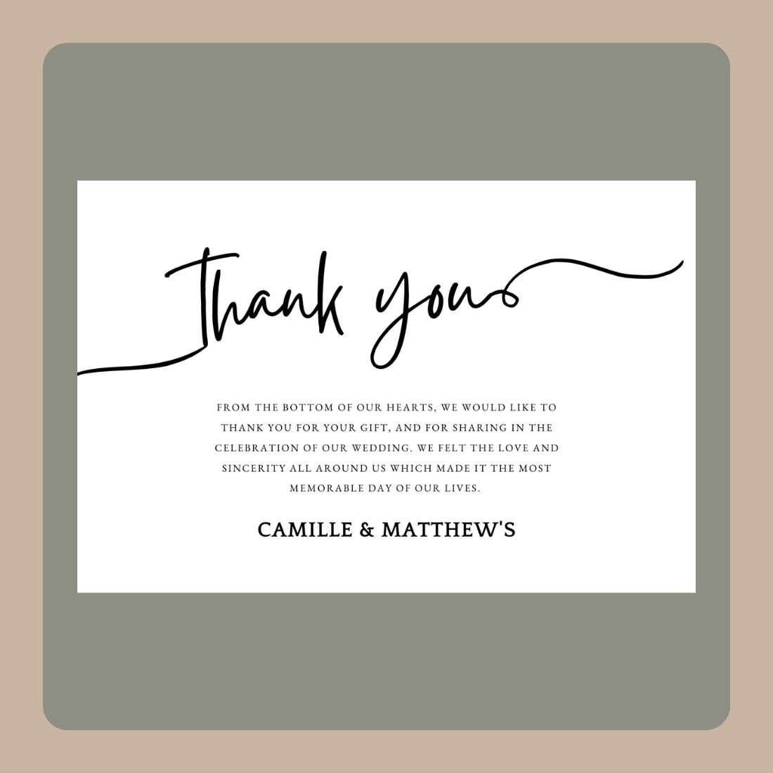 Modern and Simple Wedding Invitations -- Free Thank You Cards ...