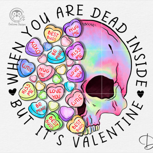 Dead Inside Skull Valentine PNG cover image.