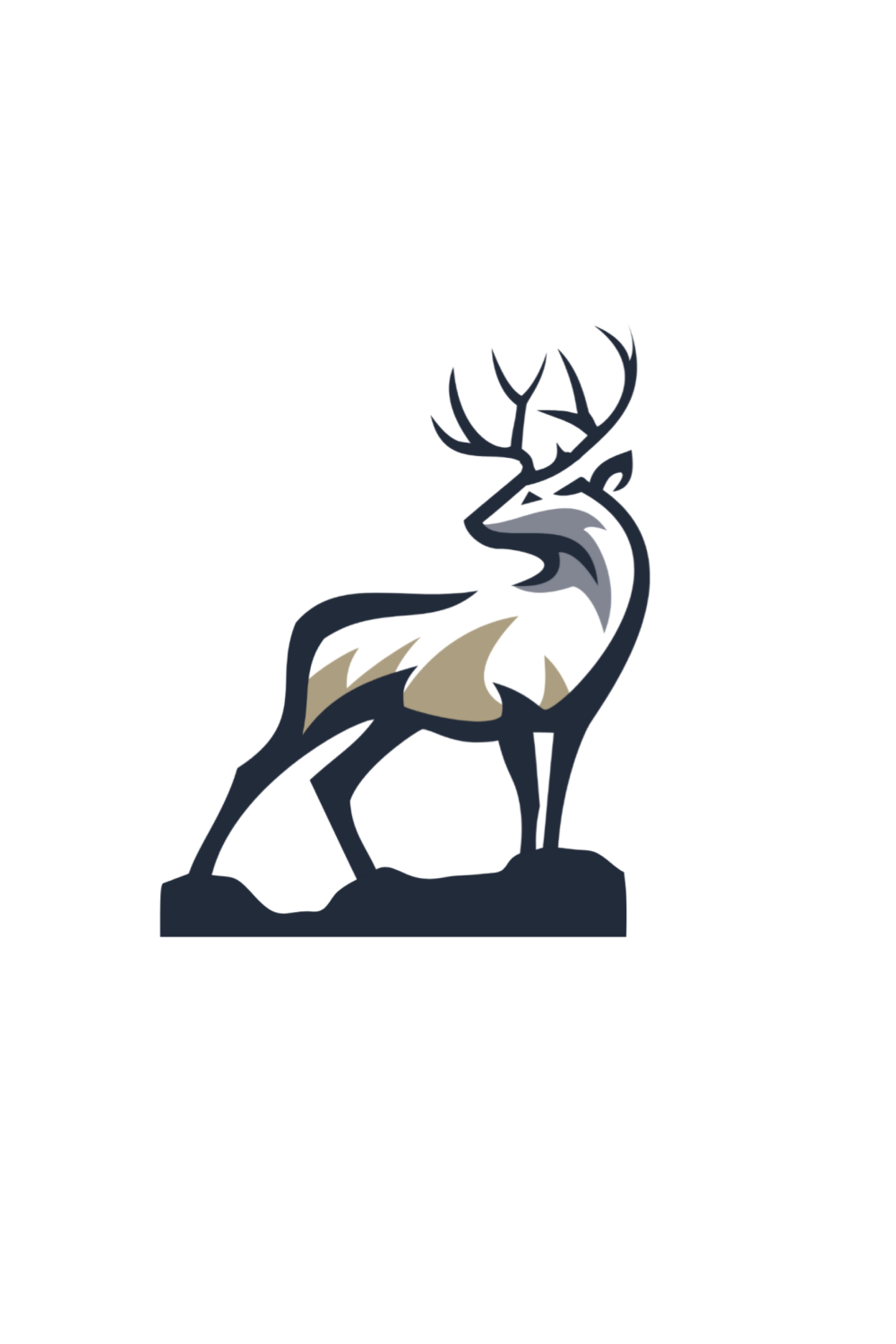 Minimal Deer Logo Design pinterest image.