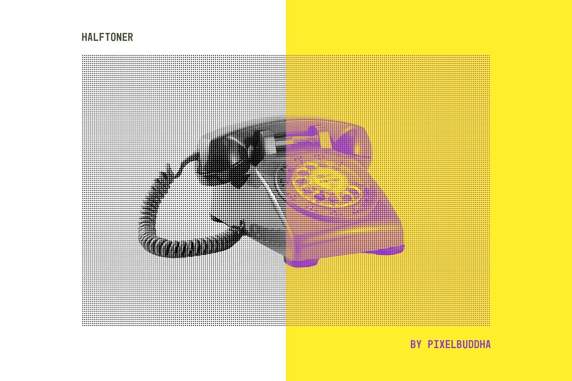 Photoshop effect for image of landline phone on a white and yellow background.