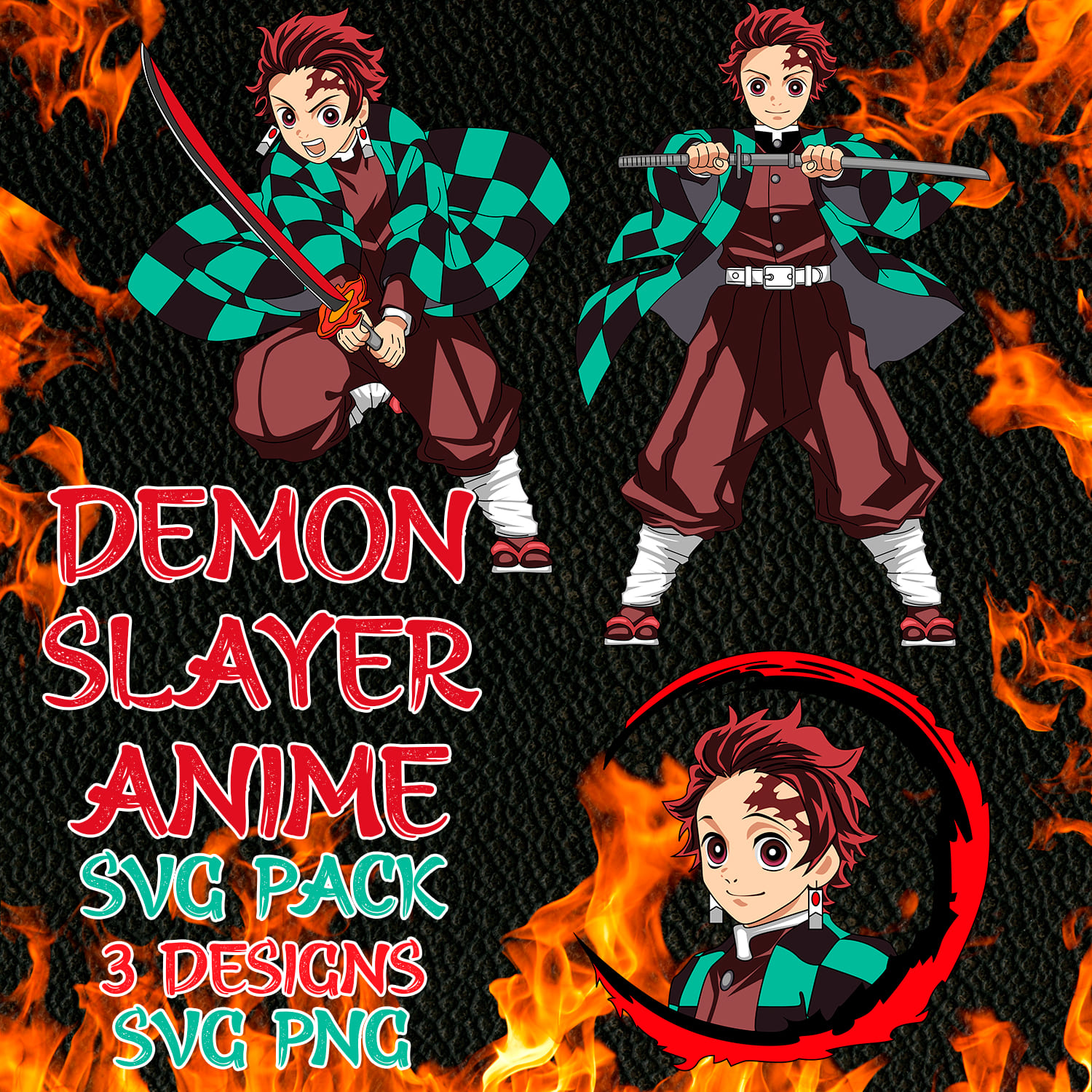 Demon Slayer svg, Tanjiro Kamado svg, Nezuko Kamado svg, Demon Slayer logo  svg png