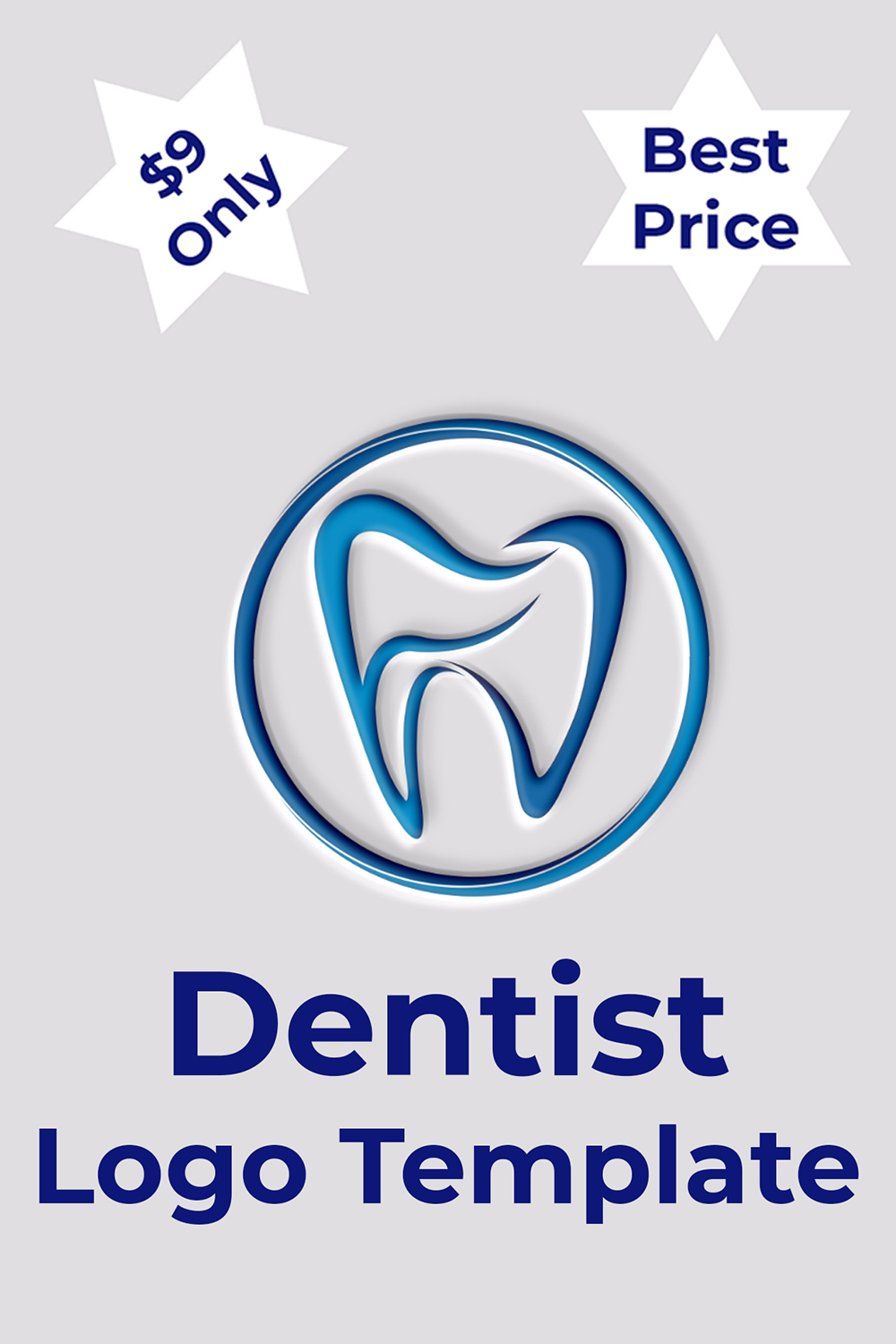 Dentist Logo Design Template pinterest image.