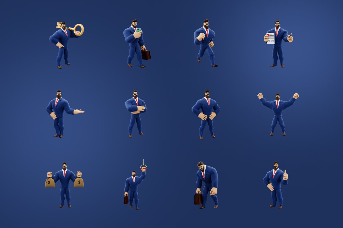 The unlimited Humans 3D Characters collection is ideal for businesses, startups, and professionals.