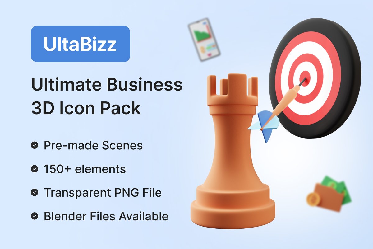 Cover image of Ultimate Business 3D Icon.