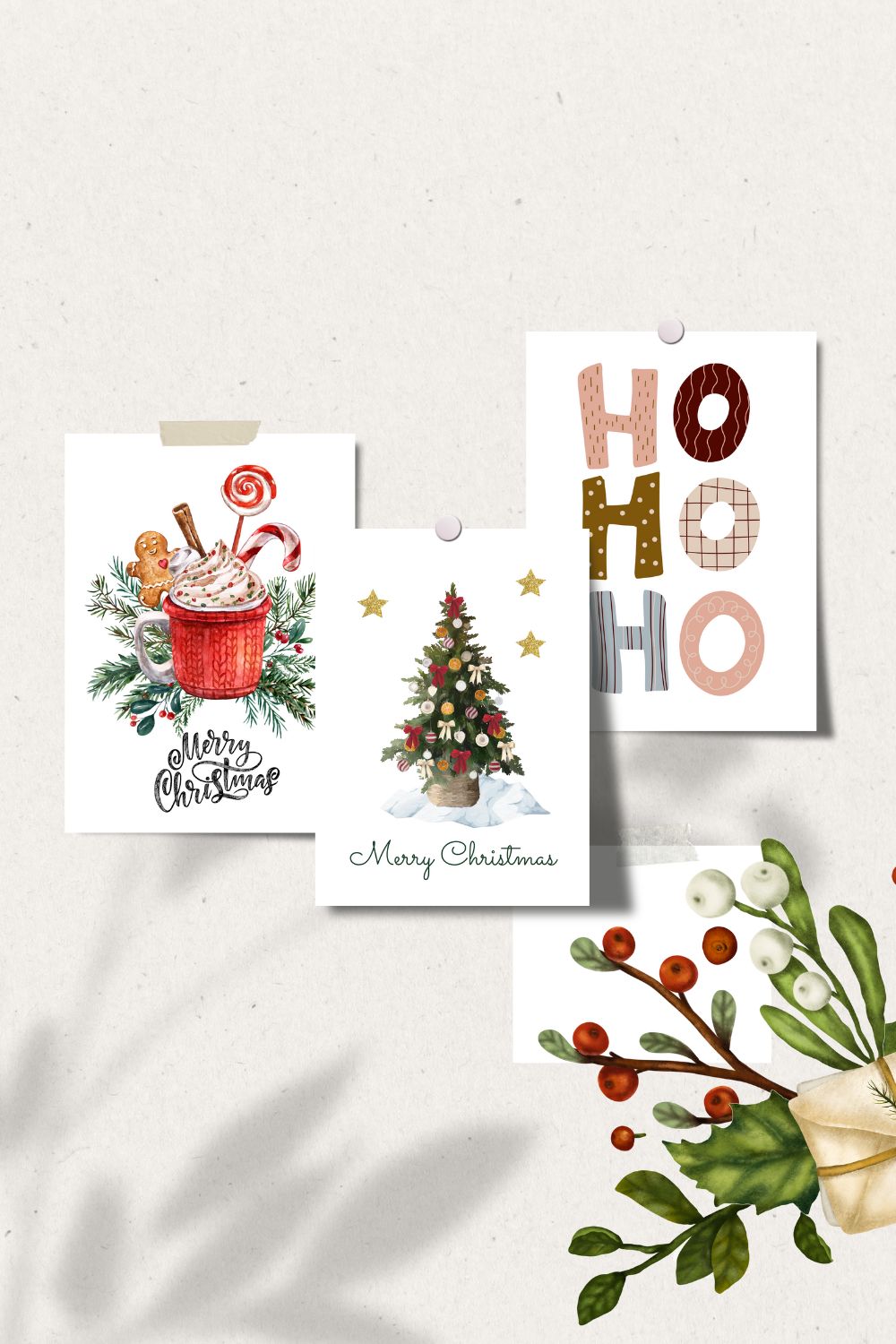 Cute New Year Cards Design pinterest image.