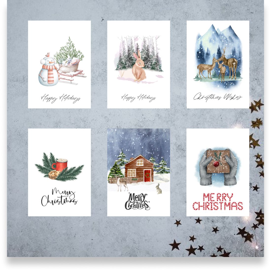 Beautiful Merry Christmasmas Cards Design cover image.