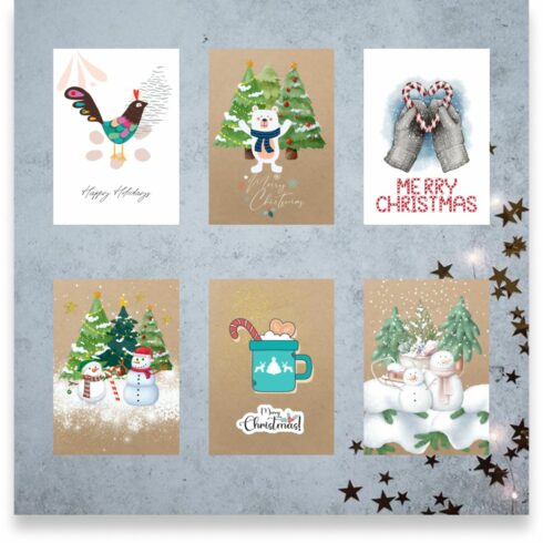 Printable Merry Xmas Cards Design cover image.