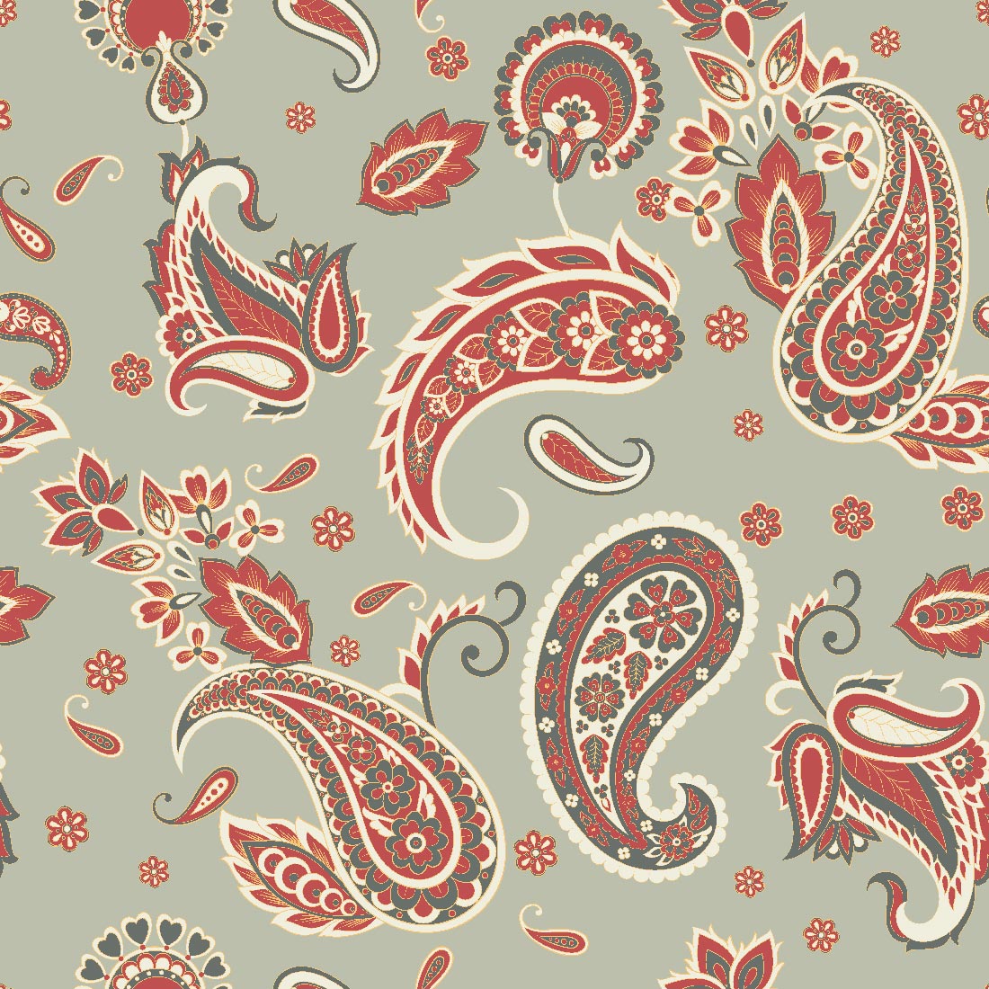 6 Paisly Seamless Vector Pattern cover image.