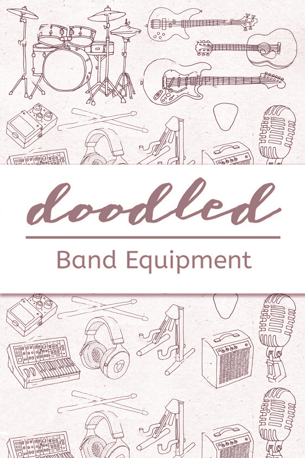 doodled rock band equipment graphics 1000x1500 401