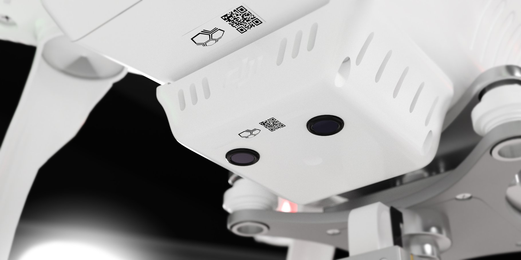 Beautiful rendering of a white DJI Phantom 3 drone