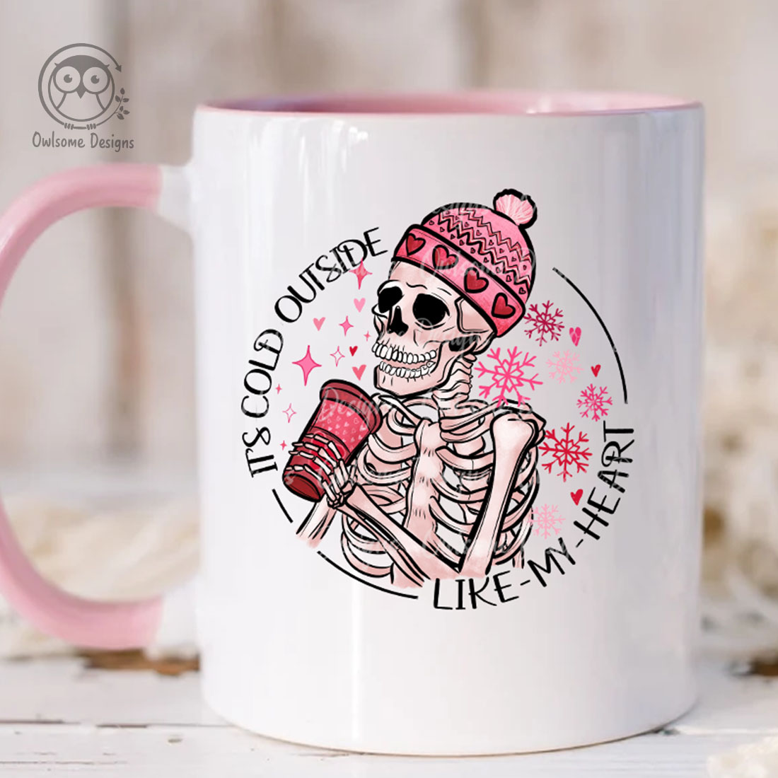 Funny Skeleton Valentine Mug Sublimation PNG Design cover image.
