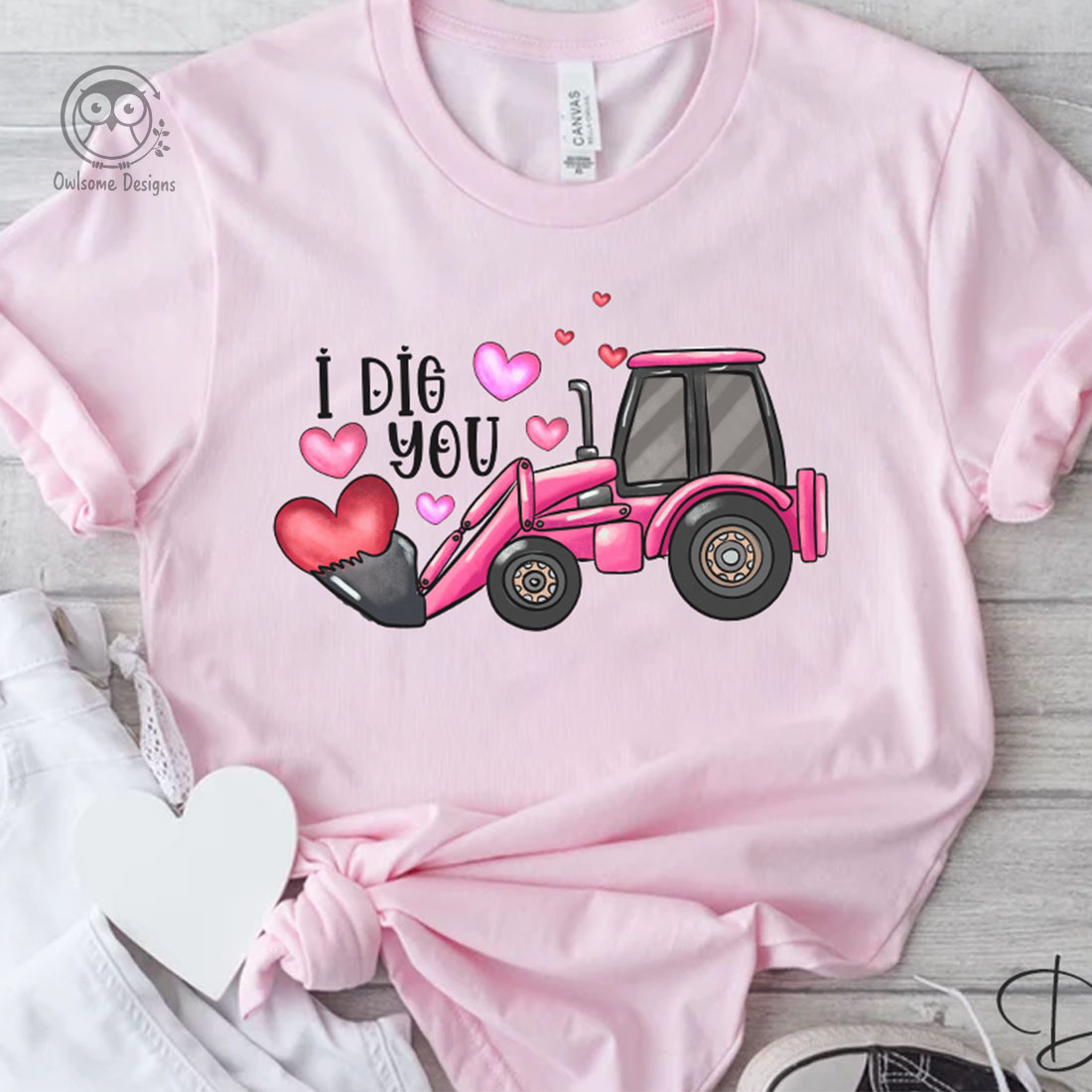 T-shirt Funny Excavator Valentine PNG Sublimation cover image.