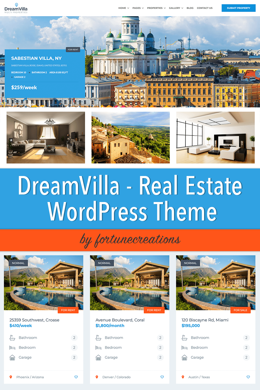 DreamVilla - Real Estate WordPress Theme - Pinterest.