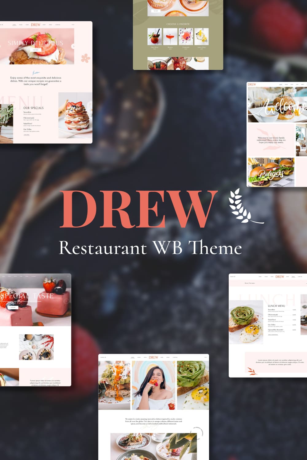A collection of wonderful restaurant theme WordPress pages.