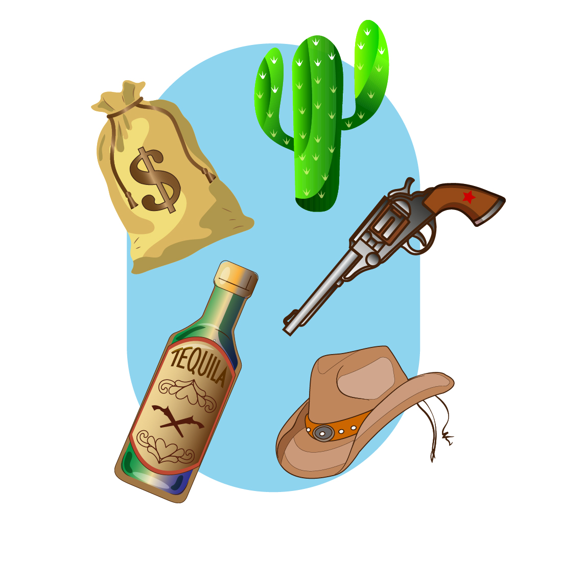 Wild West Icons Cowboy Set Design cover image.