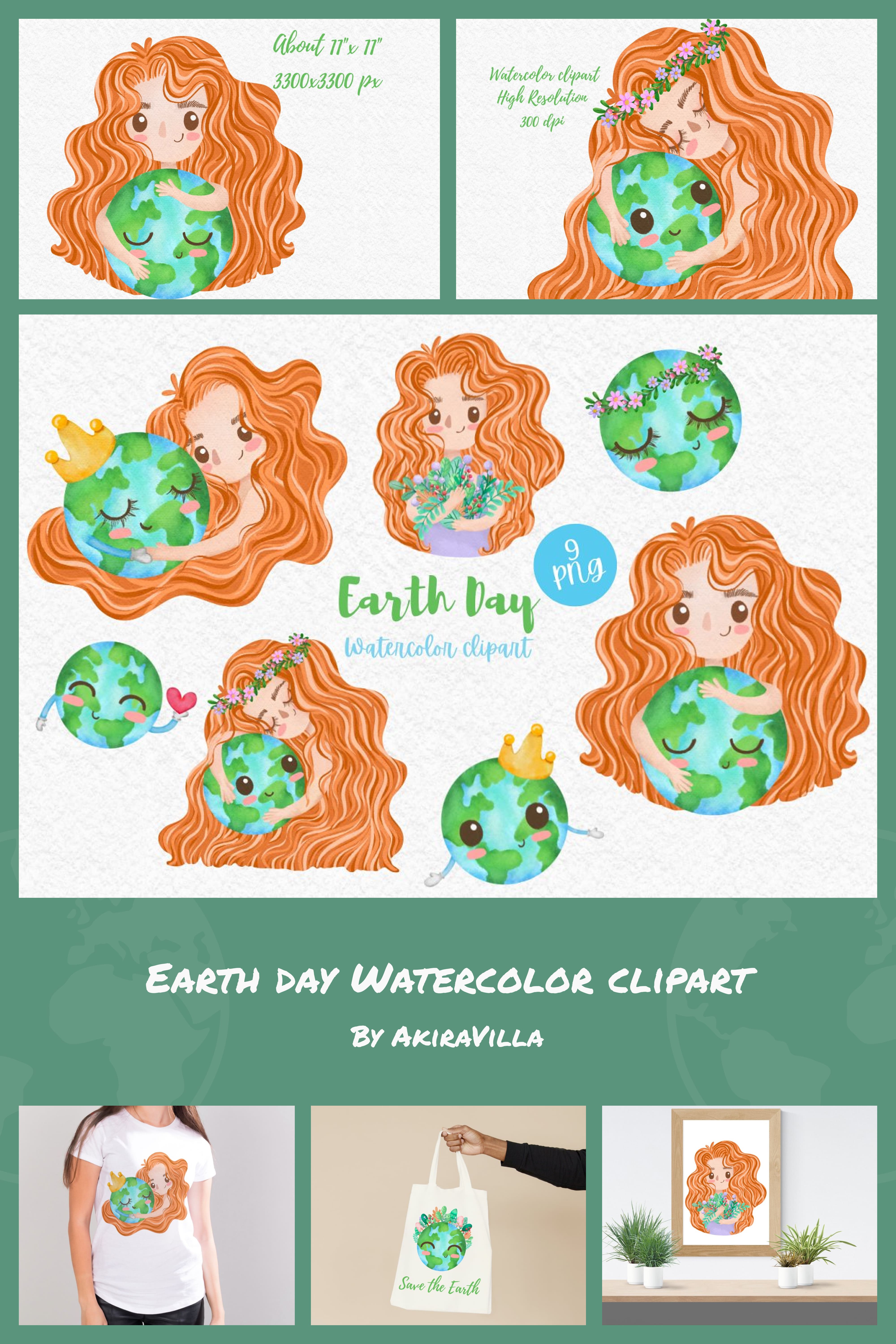 earth day watercolor clipart 03 545