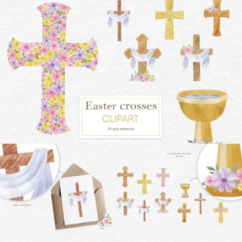 Easter Christian Cross Clipart - main image preview.