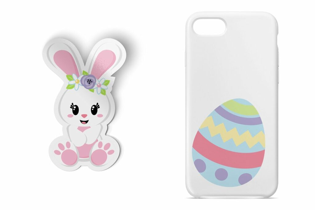 Easter Clipart White Bunnies – MasterBundles