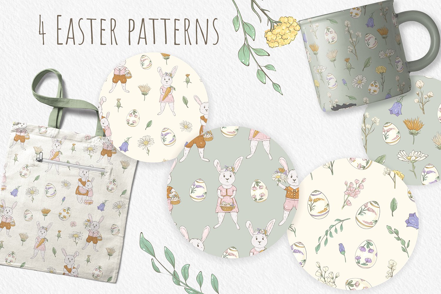 Light and delicate Easter patterns.