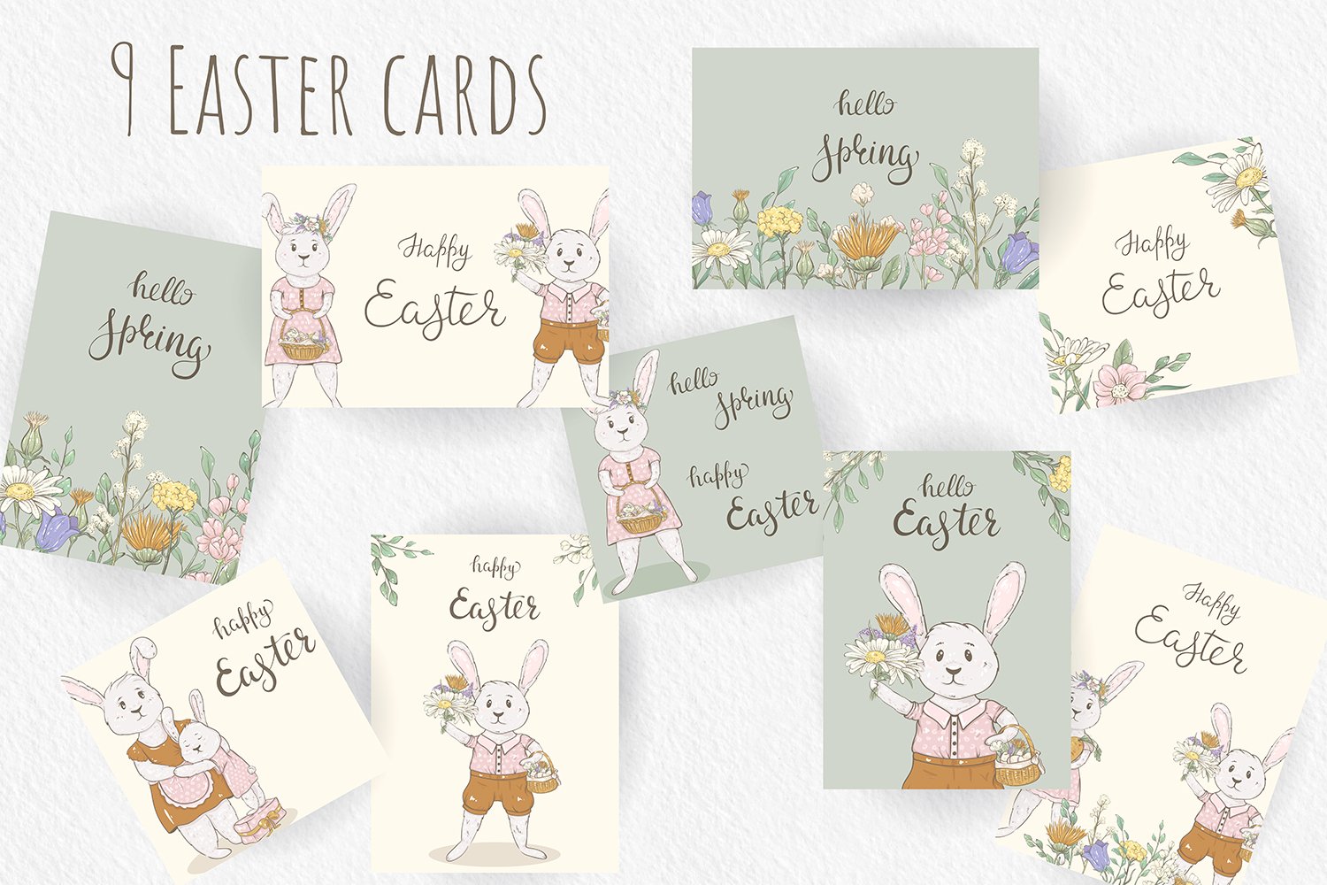 Diverse of cute Easter cards.