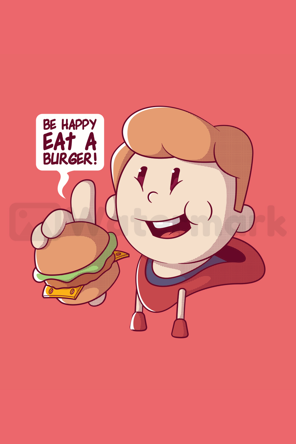 Eat A Burger Vector Design pinterest image.